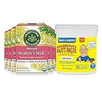 Traditional Medicinals Organic Mother’s Milk Tea, 16 Tea Bags (Pack of 6) and Boudreaux's Butt Paste Diaper Rash Ointment, Original Strength, 16 oz