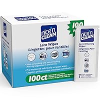 Lens Cleaning Wipes (100 Total Wipes) | Pre-Moistened Individually Wrapped Wipes | Non-Scratching & Non-Streaking | Safe for Eyeglasses, Goggles, & Camera Lens