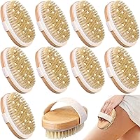 Gejoy 10 Pcs Dry Brushes for Body Dry Brushing Body Brush Exfoliating Brush with Massage Nodule Body Scrubber for Shower Bath Back Circulation Improvement Dead Skin Remove Beauty Exfoliator (Oval)