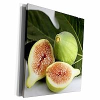3dRose Close up of a green fig with leave - fruit,... - Museum Grade Canvas Wrap (cw_158261_1)