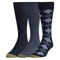 GOLDTOE Men's Argyle Dress Socks, Multipairs