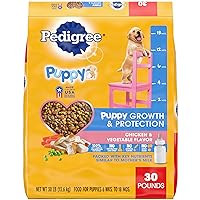 Pedigree Puppy Growth & Protection Dry Dog Food Chicken & Vegetable Flavor, 30 lb. Bag