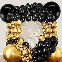 404pcs Metallic Gold Black Balloons Different Sizes 5 12 36 inches Super Party Balloon Kit set for Birthday Party Graduation Wedding New Yaer Decorations