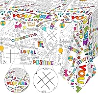 Giant Coloring Poster for Kids Positive Affirmations Large Coloring Tablecloth Jumbo DIY Inspirational Wall Coloring Decoration for kids Classroom Home Birthday Party Supplies Favor 83 x 47in