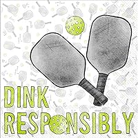 Pickleball Party Napkins - 40 Count | 2 Packs of 20CT Cocktail Napkins in Dink Responsibly Design