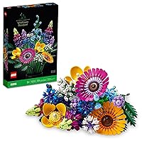 LEGO Icons Wildflower Bouquet 10313 Artificial Flowers with Poppies and Lavender, Valentines Day Gift for Adults, Unique Home Décor, Botanical Collection (939 Pieces)