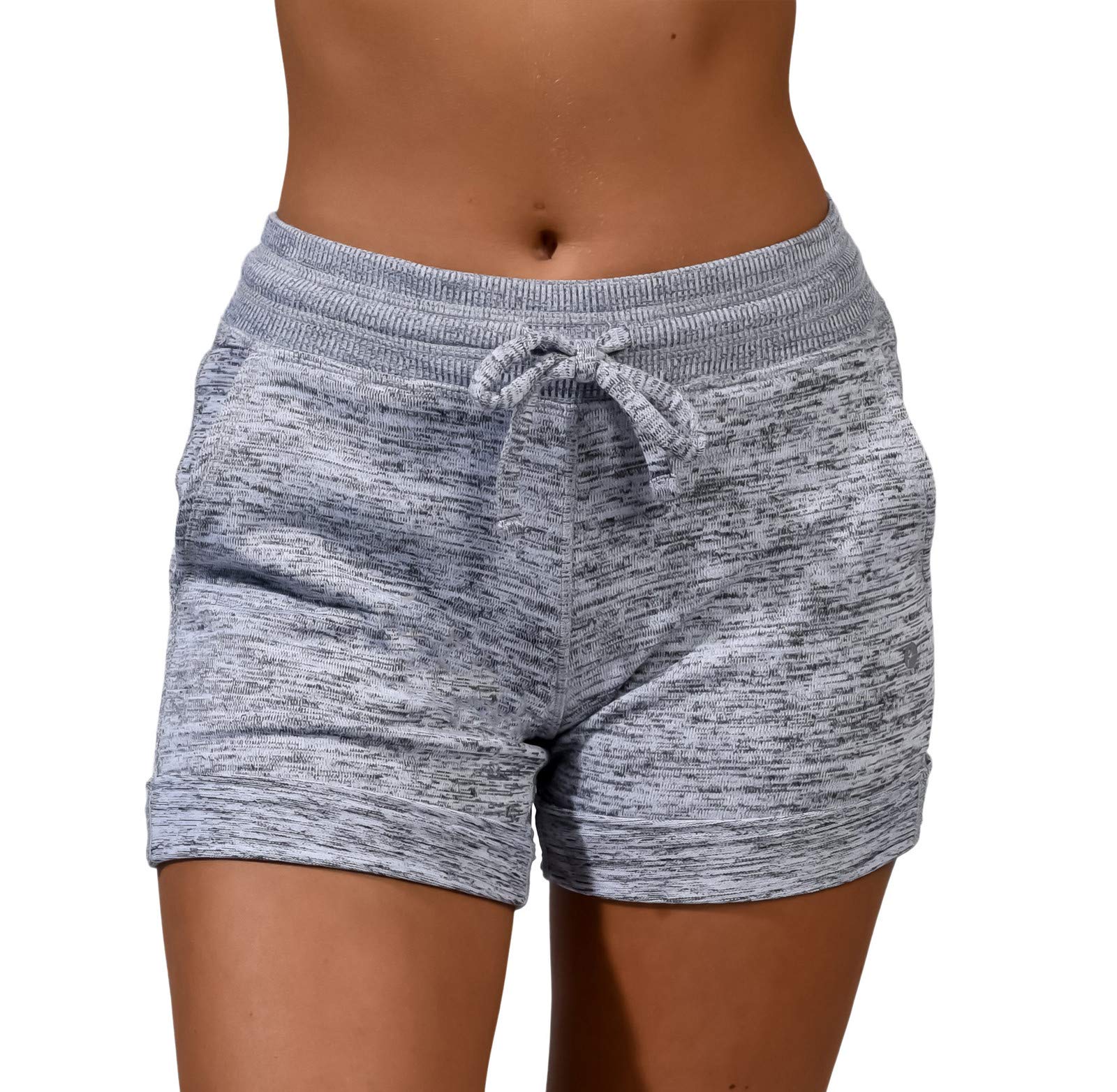 90 Degree By Reflex Soft Comfy Activewear Lounge Shorts with Pockets and Drawstring for Women