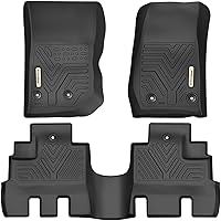 YITAMOTOR Floor Mats Compatible with Jeep Wrangler JK Unlimited, Custom Fit Floor Liners for 2014-2018 Jeep Wrangler JKU 4 Door, 1st & 2nd Row All Weather Protection, Black