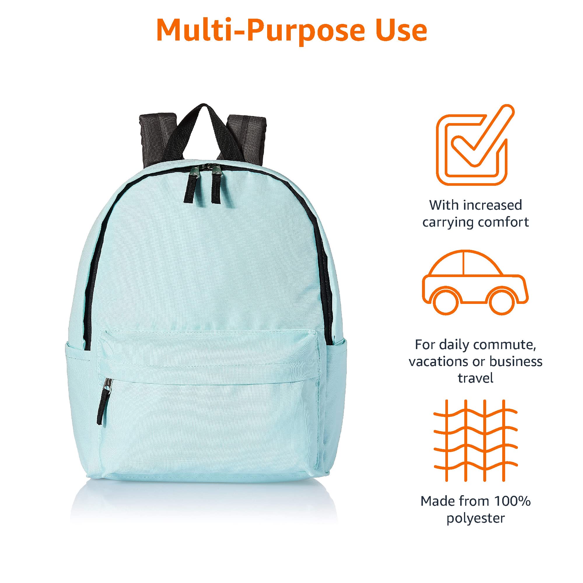 Amazon Basics Classic School Backpack - Aqua