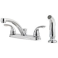 Pfister, Polished Chrome, 1.8 gpm LF0354THC Delton 2-Handle Kitchen Faucet with Side Spray