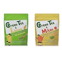 Premium Sweet Powder Green Tea with Lemon Orange Mikan from Japanese Green Tea Co – Herbal Tea Rich in Vitamins C and E – Great for Cholesterol, Skin, Healthy Option