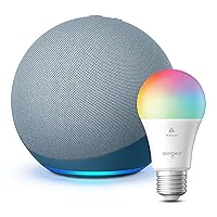 Echo (4th Gen)| Twilight Blue with Sengled Smart Color Bulb