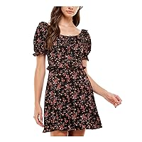 Womens Juniors Floral Open Back Fit & Flare Dress