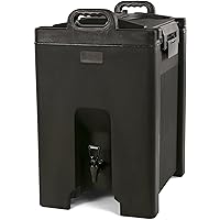 Carlisle FoodService Products Cateraide Insulated Beverage Dispenser with Handles, Plastic, 10 Gallons, Black