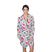 Women's Plush Pajama Lounge Robe With Tie Belt