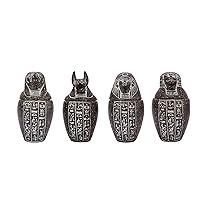 Egyptian Art canopic jars set 4 sons of Horus. Granite stone made in Egypt