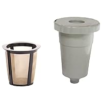 THE ORIGINAL GOLDTONE BRAND Single Kup Reusable Filter with Housing for Keurig style brewer-LARGER FILTER-Holds 33% More Coffee