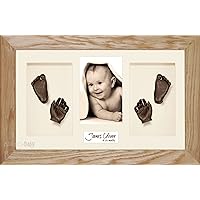 Large Baby/Twins/Siblings Casting Kit with Solid Oak Frame, Cream Mount & Bronze paint