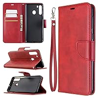 Ultra Slim Case Case for Samsung Galaxy A21 Multifunctional Wallet Mobile Phone Leather Case Premium Solid Color PU Leather Case,Credit Card Holder Kickstand Function Folding Case Phone Back Cover