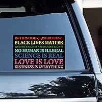 in This House We Believe Love is Love Stickers for Water Bottles, Phone, Laptop, Skateboard, Car, Homosexuality Window Car Vinyl Sticker, Bumper Sticker, Set of 2, 6 Inches