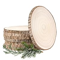 Wood Slices10-11Inch Wood Rounds 8 Pcs Unfinished Wood Slices for Centerpieces,Wood Cookies,Wood Slabs Natural Wood Slices for Crafts, Wedding Wood Centerpieces for Tables,Party,Christmas, Home Decor