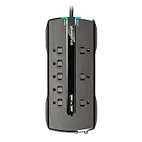 360 Electrical 360543 Director3.4 Surge Protector with 8 Outlets, 3.4 Amp/17 Watt USB Charging and Coax, Black