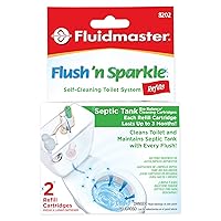 8202P8 Flush 'n Sparkle Automatic Toilet Bowl Cleaning System Refills, BioBalance Septic 2-Pack
