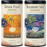 Citizen's Favorite Black Tea - Ginger Peach and Blackberry Sage Black Tea Bundle - 50 Count Tea Bags