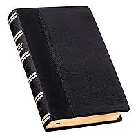 KJV Holy Bible, Giant Print Standard Size Faux Leather Red Letter Edition - Thumb Index & Ribbon Marker, King James Version, Black Two-tone