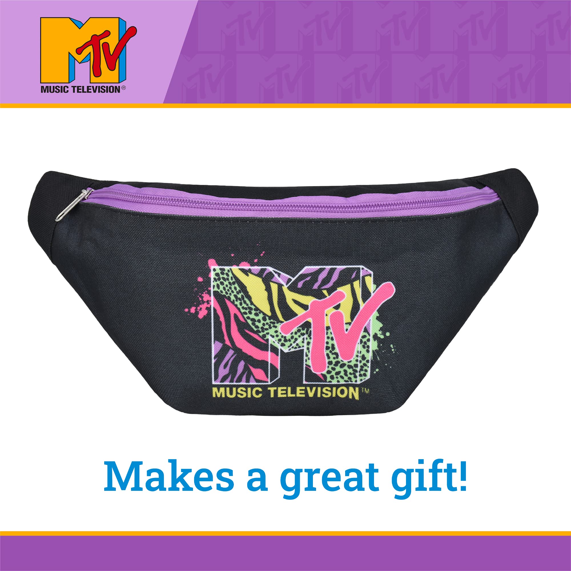 MTV Logo Fanny Pack, Crossbody Waist Belt Bag