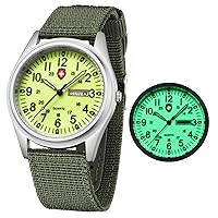 Gosasa Unisex Military Watches Sport Textile Nylon Strap Stylish Men Watch Luminous Fashion Watches Analog Display Quartz Waterproof Casual Wristwatch