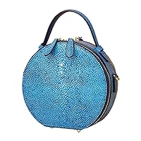 [LEAFICS] Classic Small Round Bag for Women Smooth Pearl Fish Pattern Handbag Satchel Lady Party Crossbody Shoulder Bag