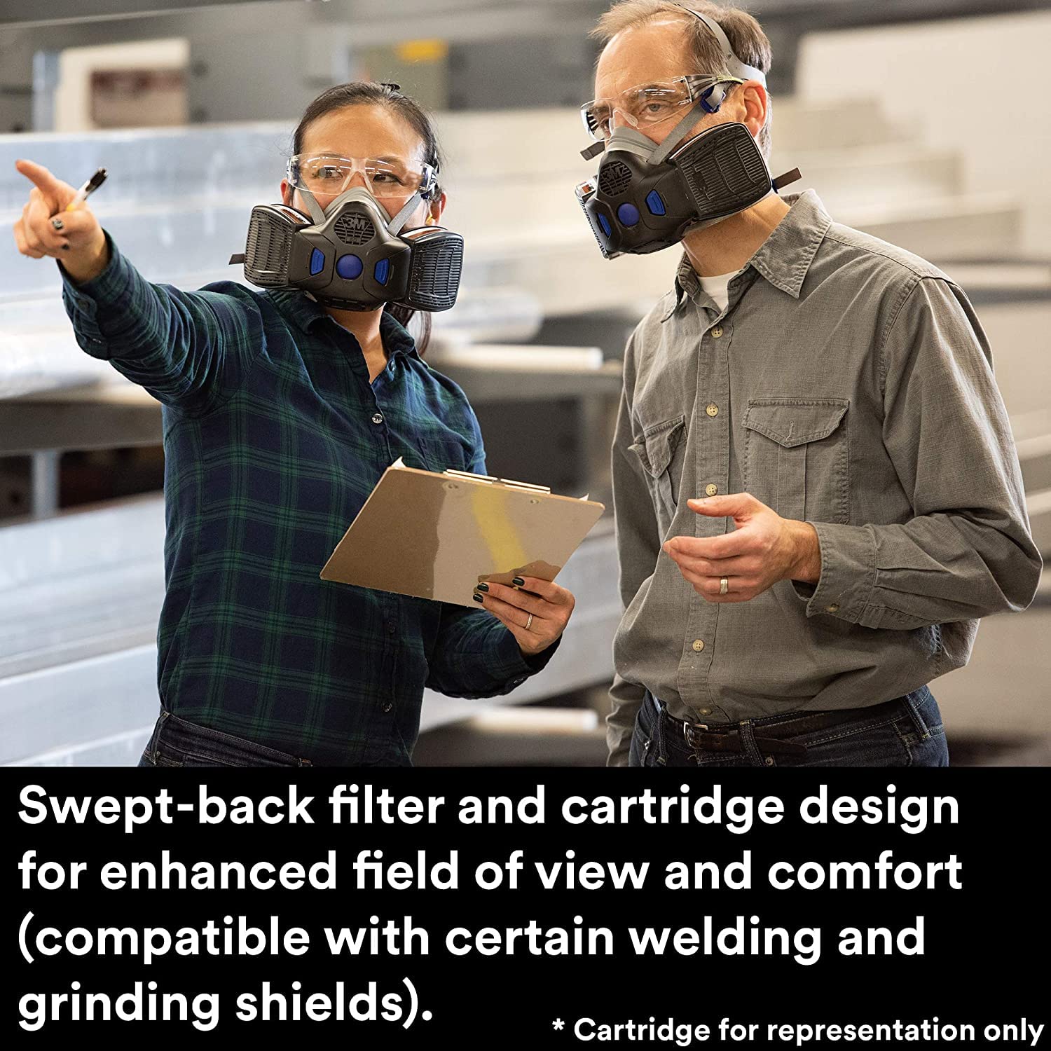 Secure Click P100 Respirator Cartridge/Filter, Secure Click D80921 Organic Vapors Combination Cartridge, NIOSH Approved, Dual-Flow for Greater Breathability and Comfort, 1 Pair