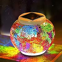 Color Changing Solar Powered Glass Ball Garden Lights，echargeable Solar Table Lights Outdoor Waterproof Solar Night Lights for Garden, Patio, Party，Outdoor/Indoor Decorations, Ideal Gift