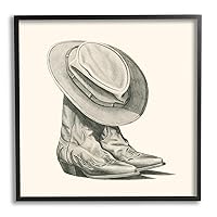 Rodeo Boots Drawing Framed Giclee Art by Grace Popp
