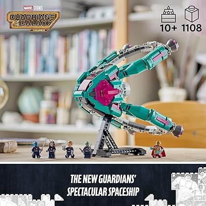 LEGO Marvel The New Guardians’ Ship 76255, Spaceship Building Toy with 5 Minifigures, Collectible Model from Guardians of The Galaxy 3, Displayable Super Hero Gift Idea for Kids and Teens Ages 10+