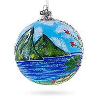 The Pitons, St. Lucia Glass Ball Christmas Ornament