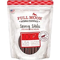 All Natural Human Grade Dog Treats, Essential Beef Savory Sticks, 22 Ounce, 1.375 Pound (Pack of 1)