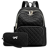 Gazigo Backpack for Women, Nylon Travel Backpack Purse Black Shoulder Bag Small Casual Daypack for Womens