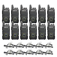 Retevis RT22S 2 Way Radios Rechargeable(12 Pack) with Earpieces(10 Pack)