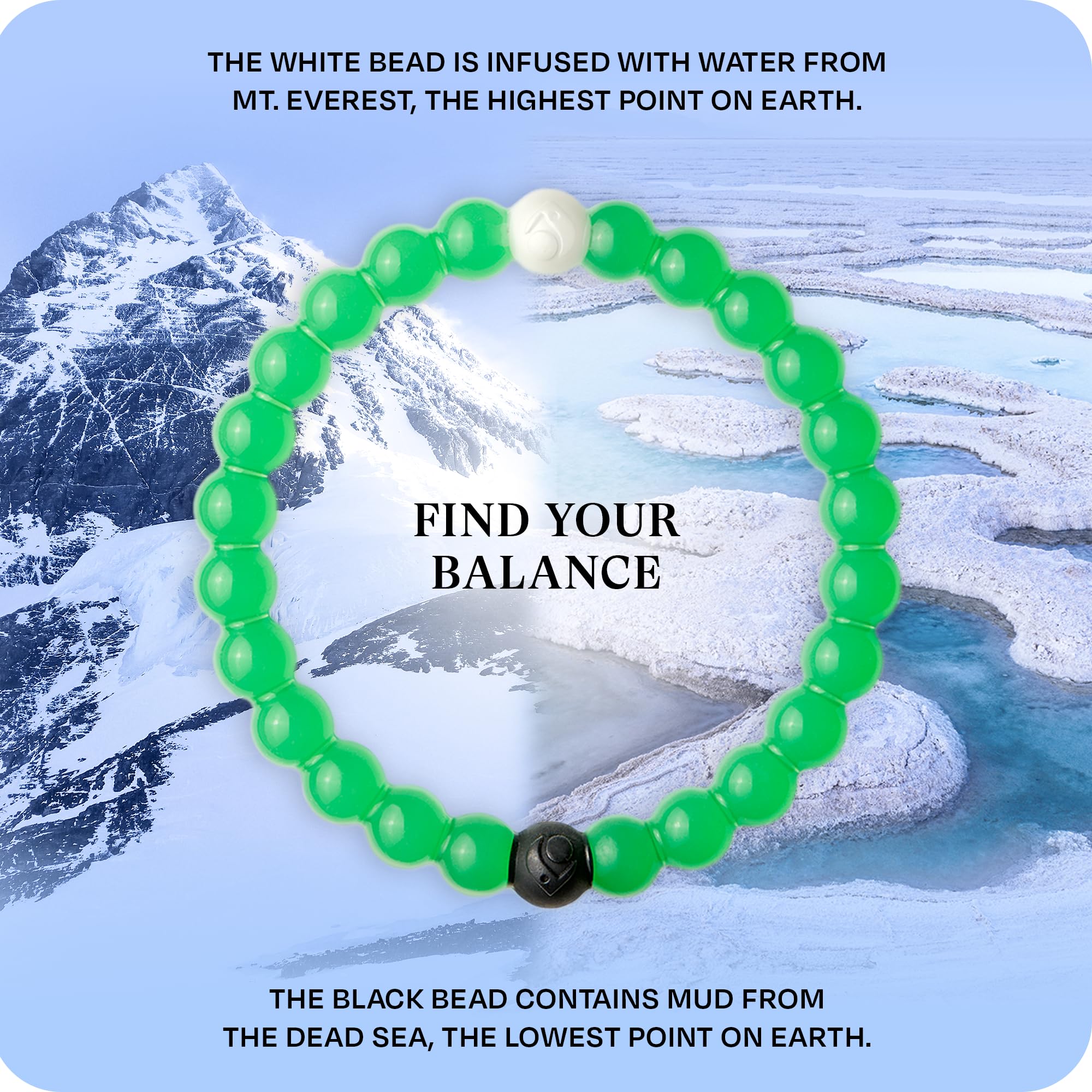 Lokai Silicone Beaded Bracelet for Environment Cause - Medium, 6.5 Inch Circumference - Jewelry Fashion Bracelet Slides-On for Comfortable Fit for Men, Women & Kids
