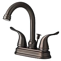 2020BZ Two Handle Centerset Lavatory Faucet with Pop-Up Drain, Brushed Bronze Finish