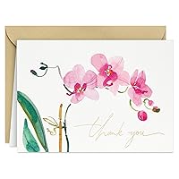 Hallmark Pink Orchid Thank You Notes (20 Blank Cards with Envelopes) for Bridal Shower, Baby Shower, Wedding, Birthday