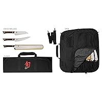Shun Cutlery Kanso 4 Piece BBQ Knife Set, Kitchen Knife Set with Knife Roll, Includes 5