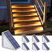 NIORSUN Solar Step Lights for Outside,6 Pack Warm White Solar Stair Lights Outdoor Waterproof IP67 Auto On Off,Solar Lights for Steps,Stair,Patio,Yard,Porch,Front Door,Sidewalk,Deck Decor