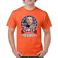Curly for President T-Shirt The Three Stooges Funny American Slapstick 3 Wise Guys Larry Moe Shemp Trio Men's Tee