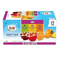 Fruit Bowls In Gel Variety Pack Snacks, Peaches, Mixed Fruit, Mandarin Oranges, 4oz 12 Total Cups, Gluten & Dairy Free, Bulk Lunch Snacks for Kids & Adults