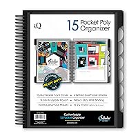 iScholar iQ+ 15 Pocket Organizer, 12.2 x 11 Inches, Tabbed Dividers, Black (39906-BK)