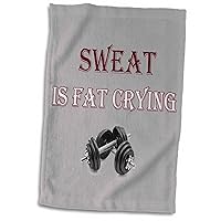 3D Rose Sweat is Fat Crying. Gym Workout Sport. Popular Saying TWL_214161_1 Towel, 15