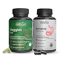 Bariatric Multivitamin with Iron Bundles Veggies 9000 Superfood Capsules, 2 Months' Supply of Bariatric Multivitamin with Extra Veggies Superfood Capsules